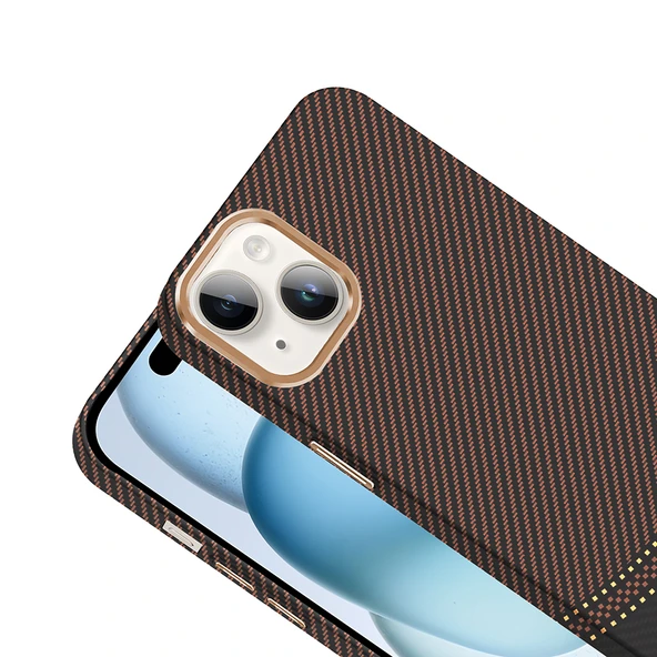 Apple iPhone 14 Kılıf M-safe Şarj Özellikli Karbon Fiber Görünümlü Zore Gros Kapak - 3