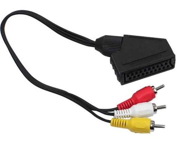 Scart Adaptör Dişi Rca Erkek 20 Cm Kablo