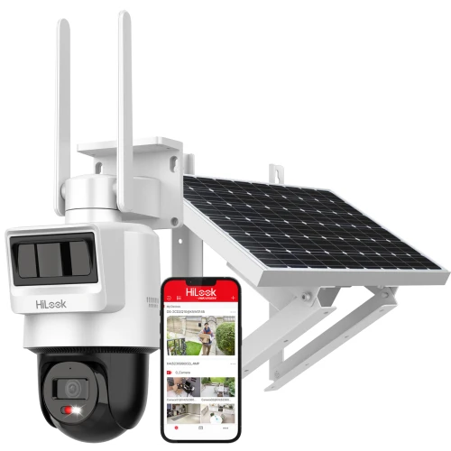 HILOOK PTZ-N2C400I-K/4G/C05S10, 4Mpix,   2.8mm, 30Mt Gece Görüsü, Dahili Mikrofon, PIR+RADAR,  4G, Solar  PT IP Kamera
