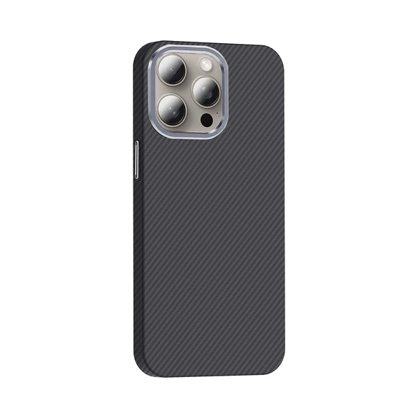 Apple iPhone 15 Pro Max Kılıf M-safe Şarj Özellikli Karbon Fiber Görünümlü Zore Gros Kapak - 2