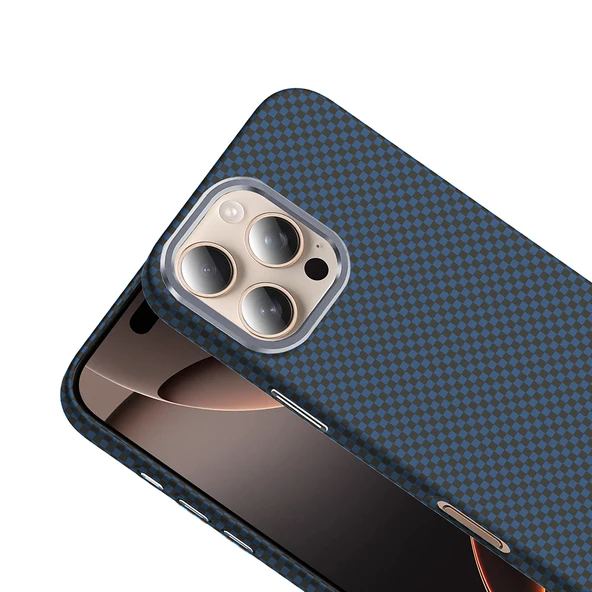 Apple iPhone 16 Pro Max Kılıf M-safe Şarj Özellikli Karbon Fiber Görünümlü Zore Gros Kapak - 7