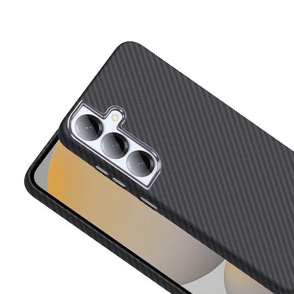 Galaxy S25 Plus Kılıf M-safe Şarj Özellikli Karbon Fiber Görünümlü Zore Gros Kapak - 3