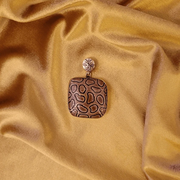 Çağlayan Şelale  Bronz Çini Taşlı Çelik Zincir Kolye - Resim 2