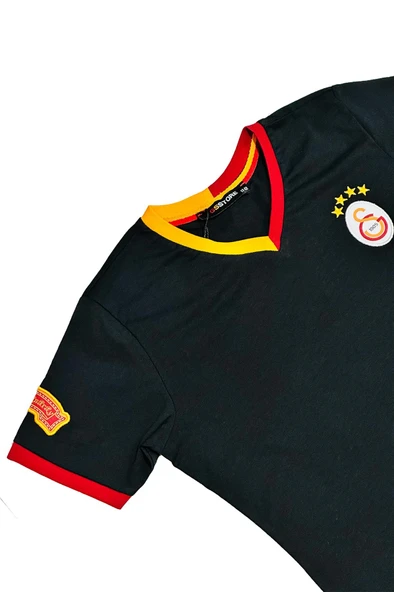 Galatasaray Orijinal Lisanslı Siyah Basic Çocuk T-shirt Gs Aslan Baskılı Hediyelik Ahşap Kutulu - 4