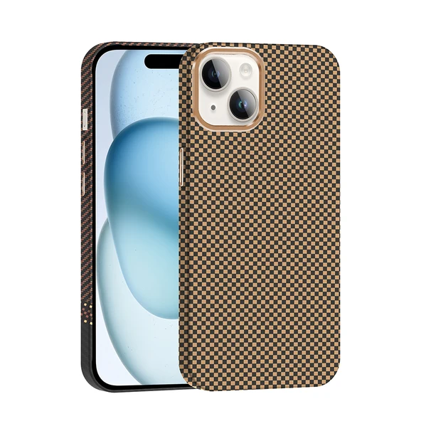 Apple iPhone 13 Kılıf M-safe Şarj Özellikli Karbon Fiber Görünümlü Zore Gros Kapak ürün görseli 1