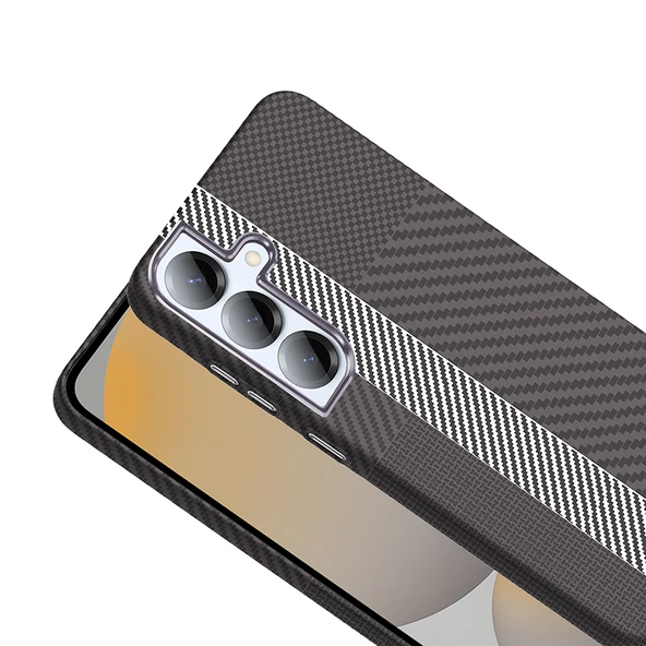 Galaxy S25 Plus Kılıf M-safe Şarj Özellikli Karbon Fiber Görünümlü Zore Gros Kapak - 11