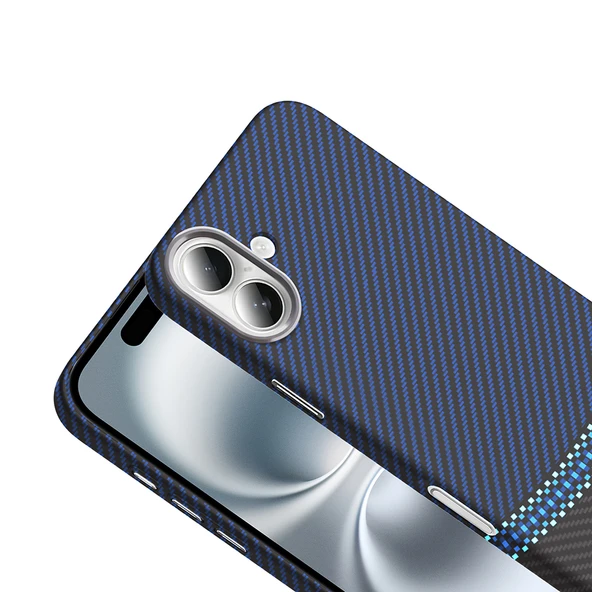 Apple iPhone 16 Kılıf M-safe Şarj Özellikli Karbon Fiber Görünümlü Zore Gros Kapak - 7