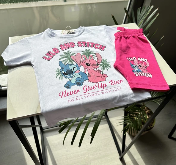 "Lilo and Stitch" Pembe Şortlu İkili Takım - 3