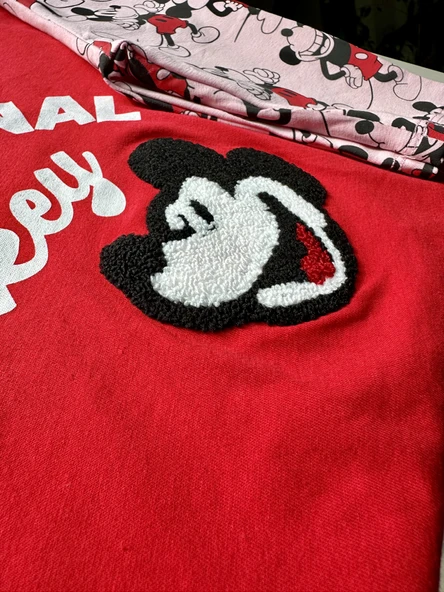 "The Original Mickey" Kırmızı Tişört ve Mickey Desenli Tayt Takım - 4