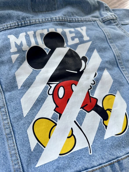 "Mickey Mouse" Baskılı Denim Ceket - 3