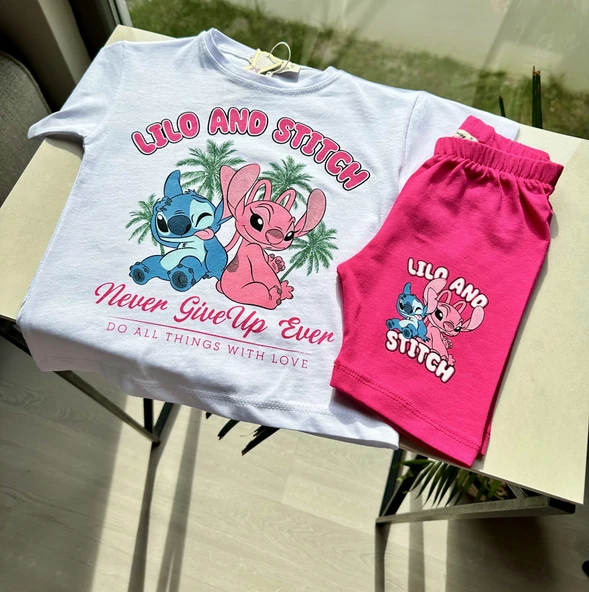 "Lilo and Stitch" Pembe Şortlu İkili Takım - 5
