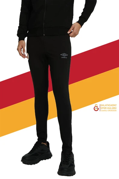 Galatasaray Orijinal Lisanslı Umbro Dar Paça Siyah Eşofman Altı TD-0079