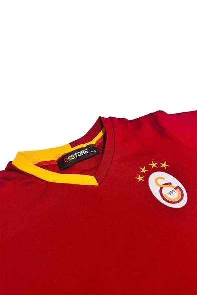 Galatasaray Orijinal Lisanslı Kırmızı Basic Çocuk T-shirt Gs Aslan Baskılı Hediyelik Ahşap Kutulu - 5