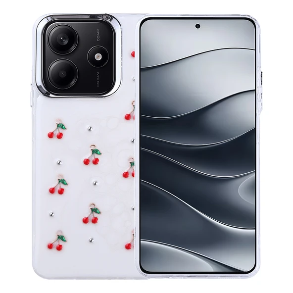 Xiaomi Redmi Note 14 4G Kılıf Airbag Tasarımlı Simli Şeffaf Kutup Kapak - Resim 3