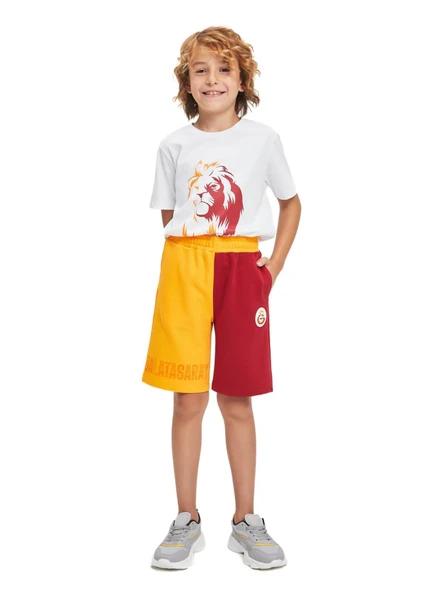 Galatasaray Orijinal Lisanslı Çocuk Şort Kırmızı Sarı - 2