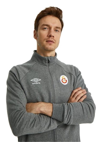 Galatasaray Orijinal Lisanslı Dik Yaka Fermuarlı Gri Sweat ürün görseli 1
