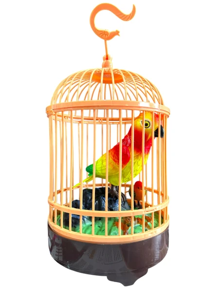 Deprem Habercisi Sesli Büyük İkili KAFESLİ Mega KUŞ CENNETİ Oyuncak Öten Kuş - 3