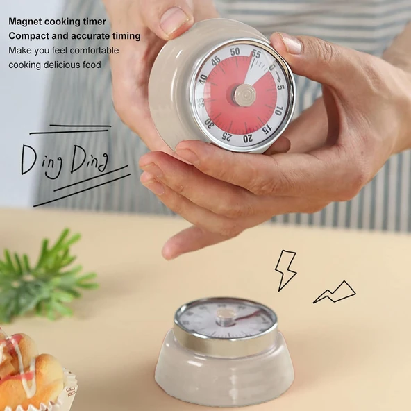 Mekanik Mutfak Zamanlayıcı Klasik Zilli Mutfak Zamanlayıcı Mıknatıslı - 8