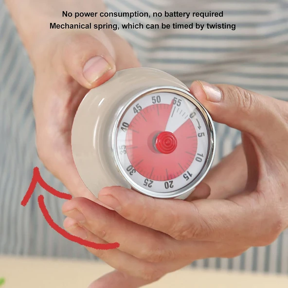 Mekanik Mutfak Zamanlayıcı Klasik Zilli Mutfak Zamanlayıcı Mıknatıslı - 9