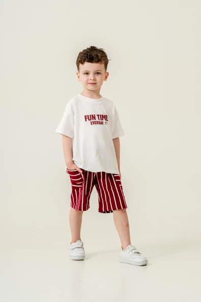 Mackays Erkek Çocuk Çizgili Penye Şort Takım ürün görseli