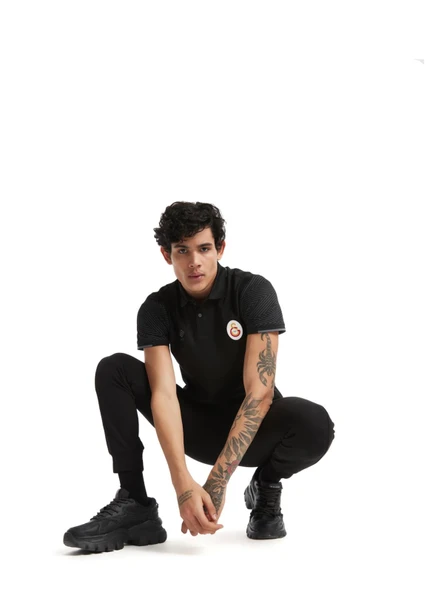 Galatasaray Orijinal Lisanslı Umbro Lastikli Paça Siyah Eşofman Altı TD-0081 - 3