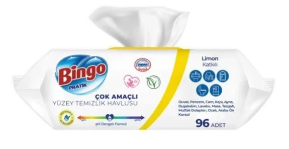 BİNGO  Limon Katkılı Yüzey Temizlik Havlusu 96 Yapraklı X 3 Adet - 3