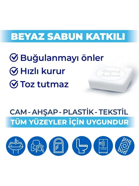 BİNGO Beyaz Sabun Katkılı Yüzey Temizlik Havlusu 96 Yapraklı x 3 adet - Resim 7