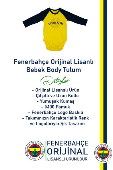 Fenerbahçe Orijinal Lisanslı Sonsuza Kadar Bebek Body Zıbın Hediyelik Ahşap Kutulu - 11