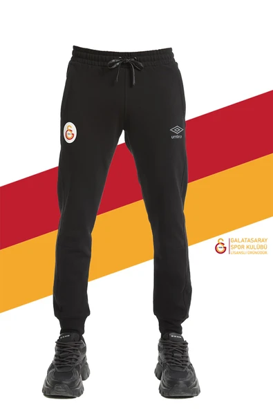 Galatasaray Orijinal Lisanslı Umbro Lastikli Paça Siyah Eşofman Altı TD-0081