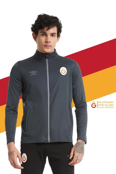 Galatasaray Orijinal Lisanslı Dik Yaka Fermuarlı Antrasit Sweat Gs Aslan Baskı Hediyelik Ahşap Kutu - 2