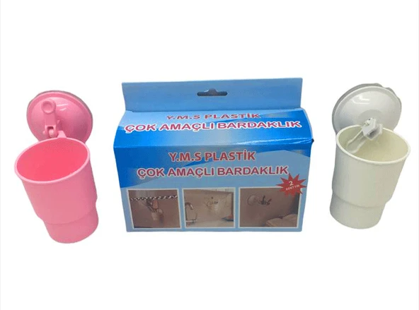 VANTUZLU PLASTİK 2 PARÇA  ÇOK AMAÇLI BARDAKLIK (5047)