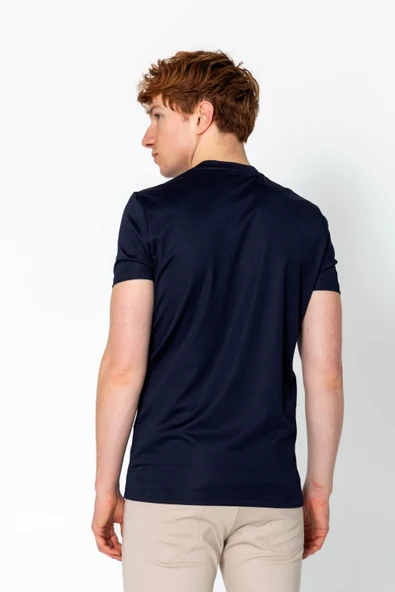 Erkek Fit Rahat Naylon V Yaka Seyahatlik Kırışmaz T-Shirt - 11