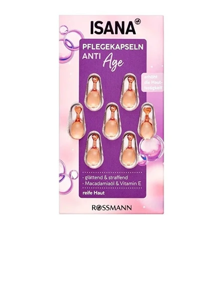 Isana Yüz Bakım Kapsülleri 7 li Yaşlanma Karşıtı Makadamya yağı & Vitamin E