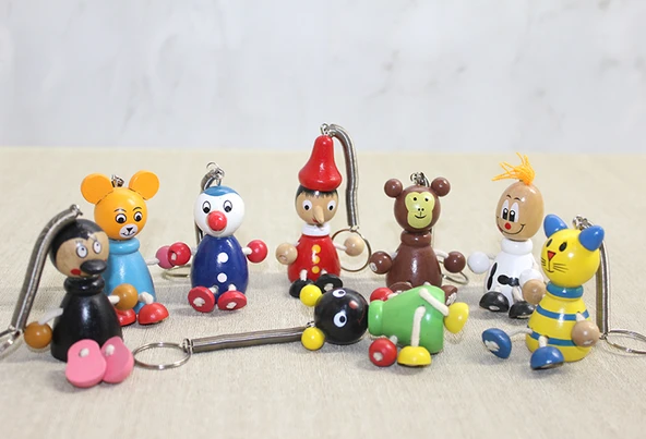 Periboia Ahşap Yaylı Zıp Zıp Anahtarlık