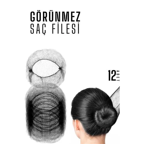 ModaCar SİYAH Saç Filesi Görünmez 12 ADET ürün görseli