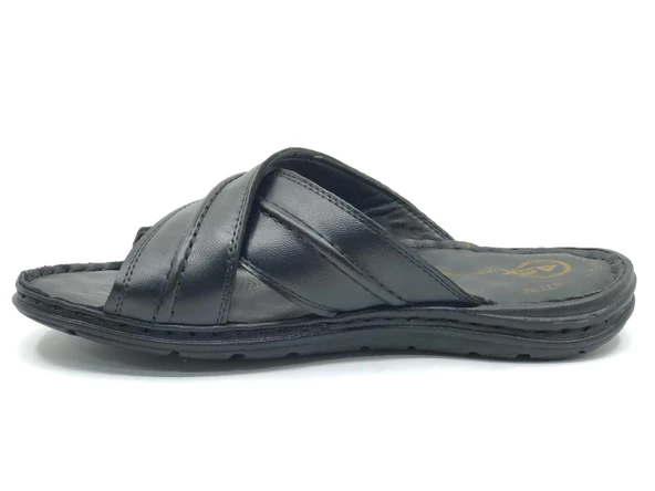 Asker 1922-25 %100 Hakiki Deri Erkek Full Ortapedik Terlik - Resim 5