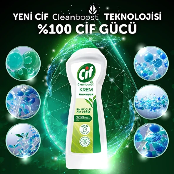Cif Krem Amonyaklı Yüzey Temizleyici 500 ml x 2 adet - Resim 5