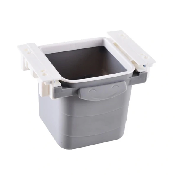 Mini Masa Çöp Kovası Plastik Tezgah Altı Geri Çekilebilir Yapışkanlı Görünmez Bölme Pratik (5047)