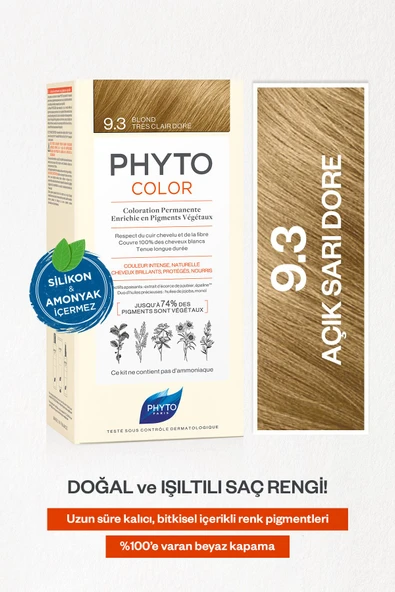 Phyto Phytocolor 9.3 Açık Sarı Dore Amonyaksız Kalıcı Bitkisel Saç Boyası