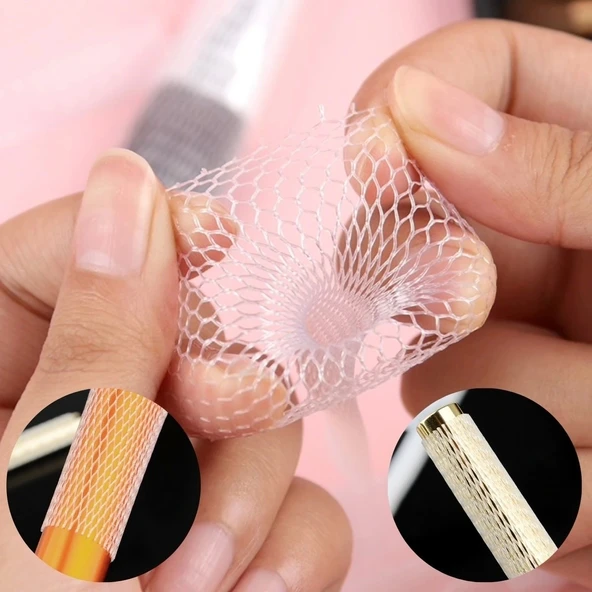 Makyaj Far Allık Kontür Eyeliner Fırça Malzemeleri Ürünleri Koruyucu File Kapak Örgü Kılıf Set 20li (5047)