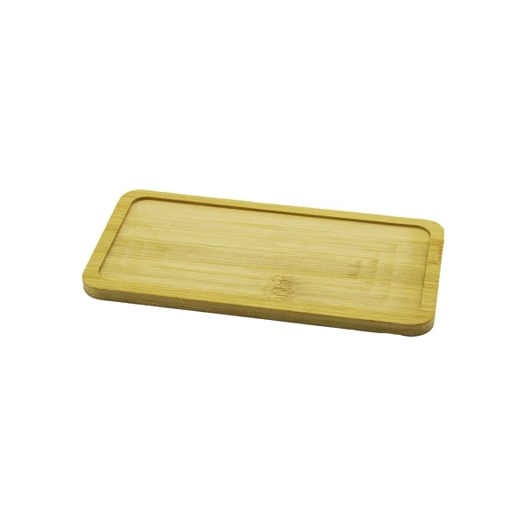DİKDÖRTGEN  AHŞAP BAMBU YAĞDANLIK ALTLIK  MİNİ TEPSİ   20X10X0.8CM (5047)