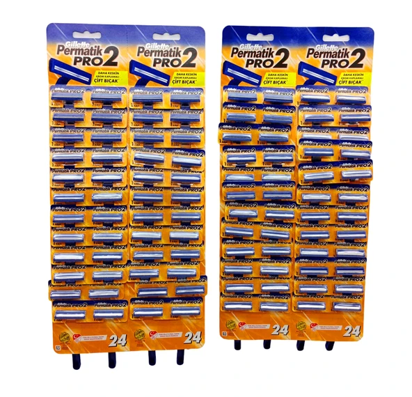 PERMATİK PRO 2 ÇİFT BIÇAKLI SAPLI JİLET 96 PARÇA (5047)