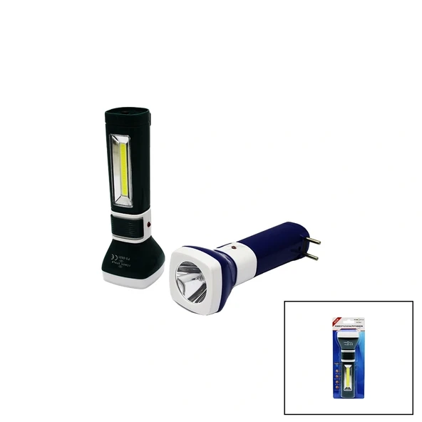 2IN1 1W + COB LED FİŞ ŞARJLI EL FENERİ (5047)