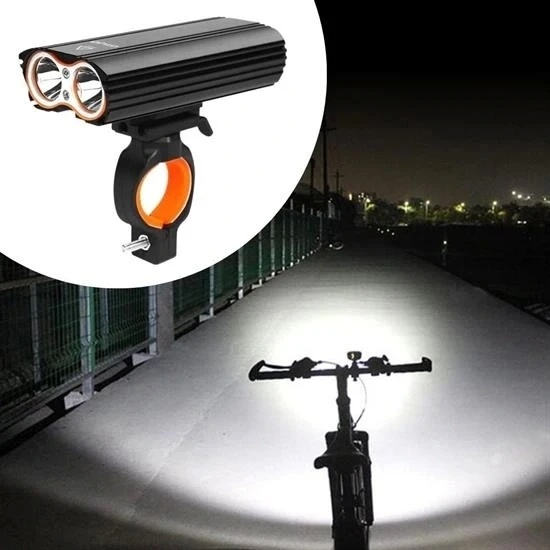 Şarj Göstergeli Uzun Menzil Su Geçirmez LED Bisiklet Feneri 1600 Lumen (5047)