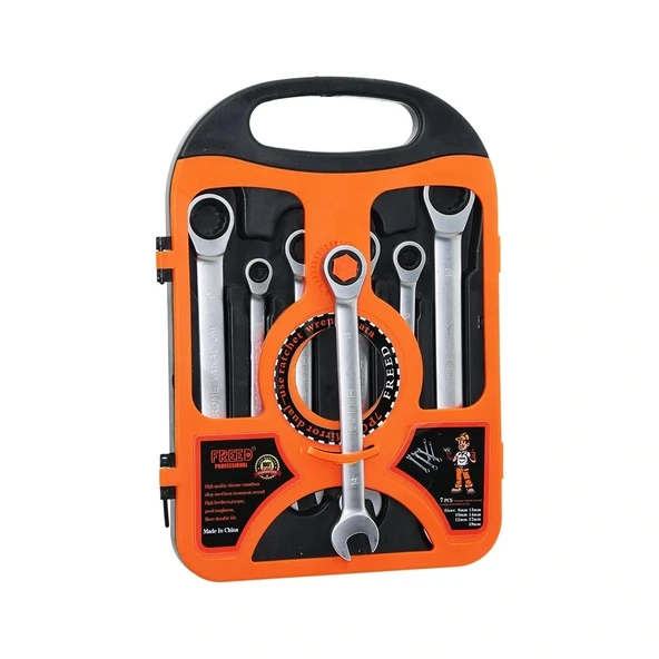 7 PCS CIRCIR KOMBİNE ANAHTAR SETİ 8-10-12-13-14-17-19MMPLASTİK TAŞIMA ÇANTALI (5047)