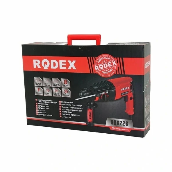 ELEKTROPNÖMATİK KIRICI - DELİCİ MATKAP 0-1100RPM 800W 3J SDS PLUS AHŞ:30MM-BET:26MM-MTL:13MM RDX-226 (5047)
