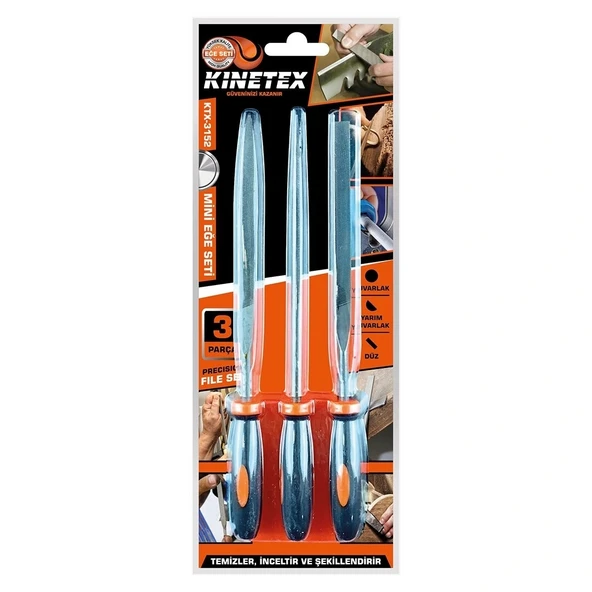 3PCS  MİNİ EĞE SETİ  DÜZ - YUVARLAK - ÜÇGEN (5047)