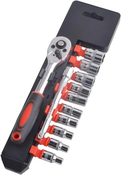 CR-V SOCKET SET 12 PARÇA  1/2 inç  VAKUMLU LOKMA SETİ (5047)