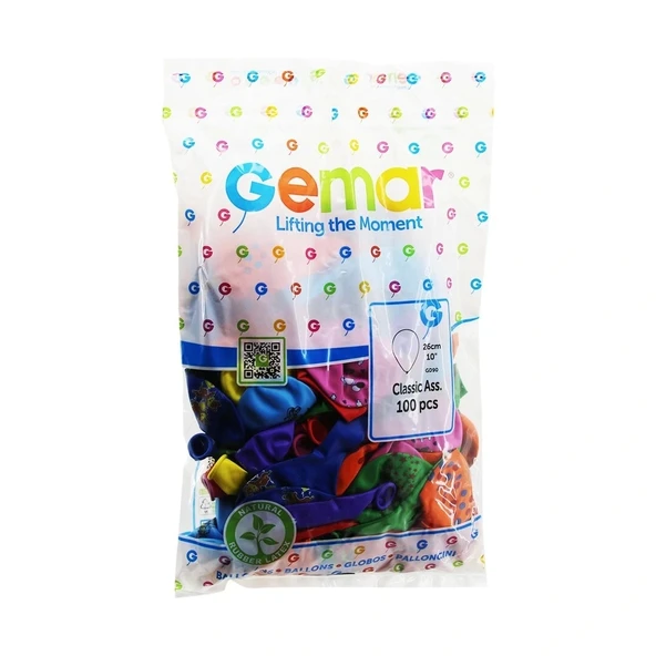 10 İNÇ - 26CM KARIŞIK RENKLİ BASKILI  BALON (5047)
