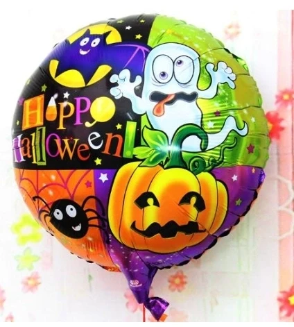 Halloween Örümcekli Kabaklı Folyo Balon 18 inç (5047)